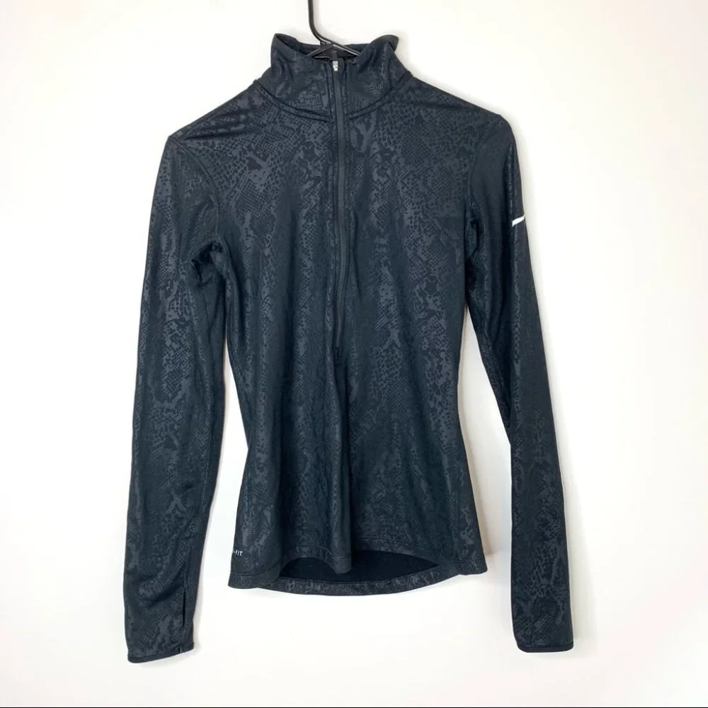 Nike Dri-Fit Black Embossed Snake Print Pullover Size Small - Picture 4 of 5